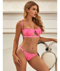 Sextoys, sexshop, loveshop, lingerie sexy : Ensemble lingerie sexy : Ensemble Lingerie rose fluo sexy