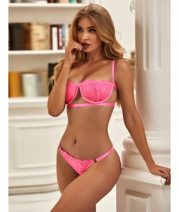 Sextoys, sexshop, loveshop, lingerie sexy : Ensemble lingerie sexy : Ensemble Lingerie rose fluo sexy