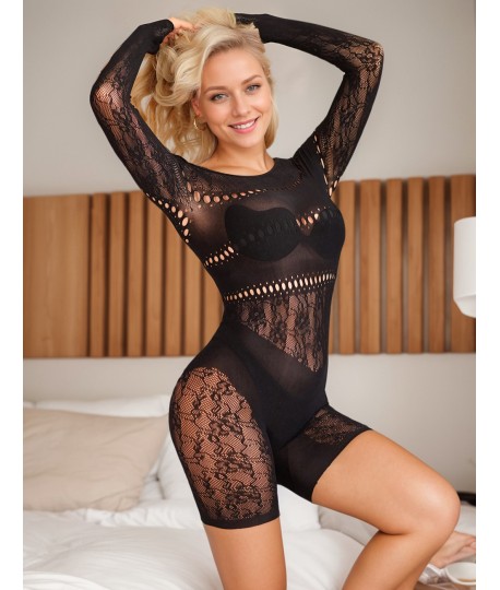 Sextoys, sexshop, loveshop, lingerie sexy : Combinaisons : Combinaison resille courte noir M