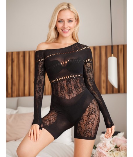 Sextoys, sexshop, loveshop, lingerie sexy : Combinaisons : Combinaison resille courte noir M
