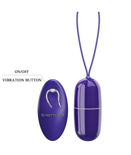 Sextoys, sexshop, loveshop, lingerie sexy : Vibro Waterproof : Pretty love -Oeuf Télécommandé Arvin youth violet