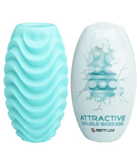 Sextoys, sexshop, loveshop, lingerie sexy : Oeuf Masturbateur : Pretty love -Oeuf masturbateur double face Turquoise