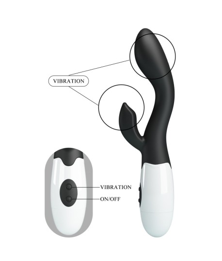 Sextoys, sexshop, loveshop, lingerie sexy : Vibro Rabbit : Vibromasseur Pretty Love Brighty noir
