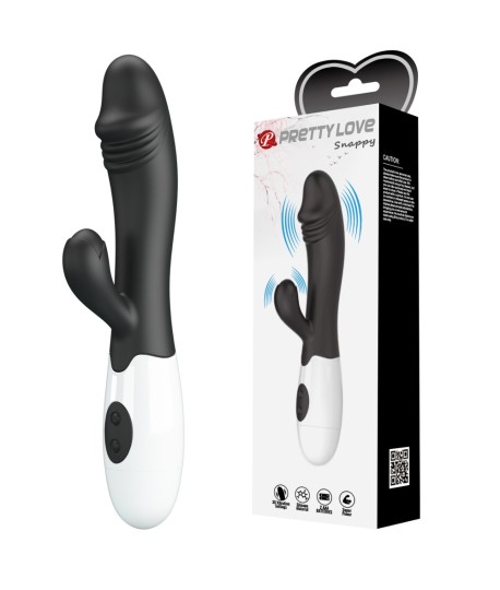 Sextoys, sexshop, loveshop, lingerie sexy : Vibro Rabbit : Vibromasseur rabbit noir Snappy