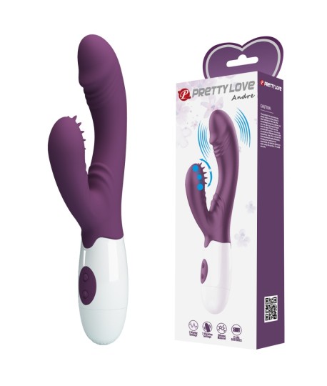 Sextoys, sexshop, loveshop, lingerie sexy : Vibro Rabbit : Vibromasseur rabbit André violet foncé