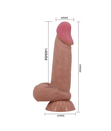 Sextoys, sexshop, loveshop, lingerie sexy : Gode Ventouse : Pretty love - Gode sliding Skin marron 19.4 cm