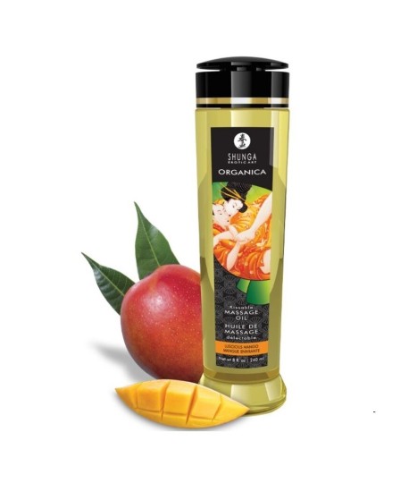 Sextoys, sexshop, loveshop, lingerie sexy : Huiles de Massage et bougies : Shunga Huile de Massage Organica - Mangue bio 240 ml