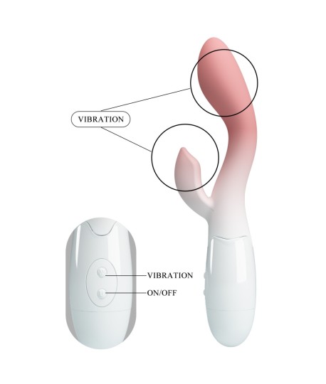 Sextoys, sexshop, loveshop, lingerie sexy : Vibro Rabbit : Vibromasseur Pretty Love Brighty rose et blanc