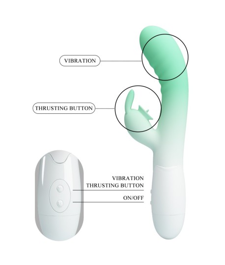 Sextoys, sexshop, loveshop, lingerie sexy : Vibro Point G : Pretty love - Rabbit Cerberus vert