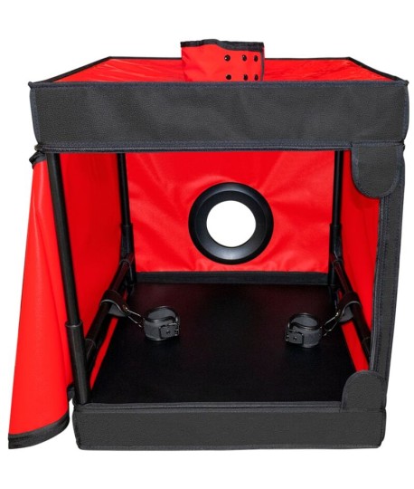 Sextoys, sexshop, loveshop, lingerie sexy : Loveroom - Mobilier BDSM : Cabine Bukkake Kink Club - Noir et Rouge Secret Dome-L...
