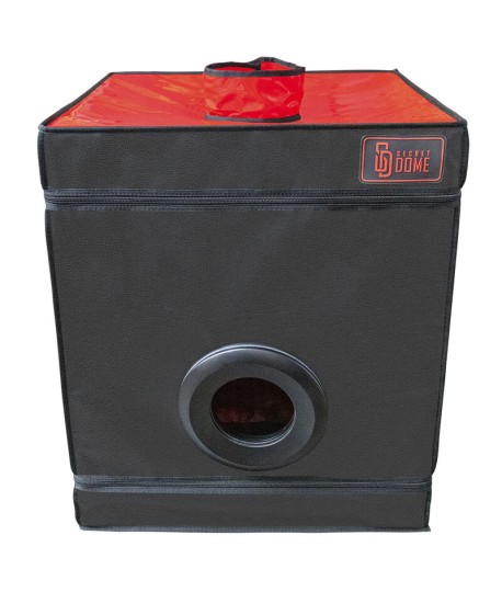 Sextoys, sexshop, loveshop, lingerie sexy : Loveroom - Mobilier BDSM : Cabine Bukkake Kink Club - Noir et Rouge Secret Dome-L...