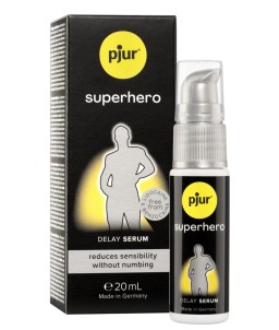 Sextoys, sexshop, loveshop, lingerie sexy : Gel Retardant et spray : Pjur Superhero delay Sérum pour hommes - 20 ml