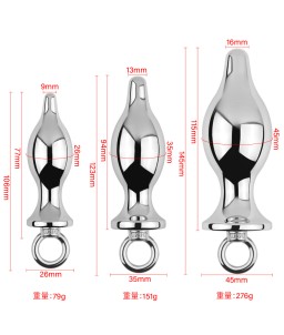 Sextoys, sexshop, loveshop, lingerie sexy : Plug Anal : Plug Anal en Acier taille M avec anneau