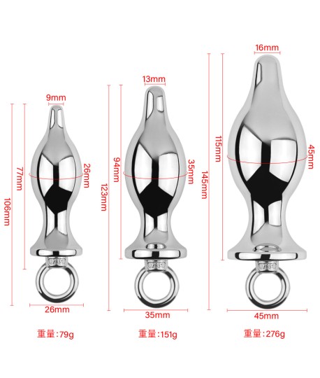 Sextoys, sexshop, loveshop, lingerie sexy : Plug Anal : Plug Anal en Acier taille M avec anneau