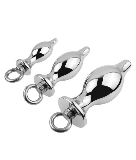Sextoys, sexshop, loveshop, lingerie sexy : Plug Anal : Plug Anal en Acier taille L avec anneau