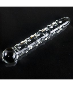 Sextoys, sexshop, loveshop, lingerie sexy : Gode en Verre : Godemichet en Verre Glass Dildo à picots bleu