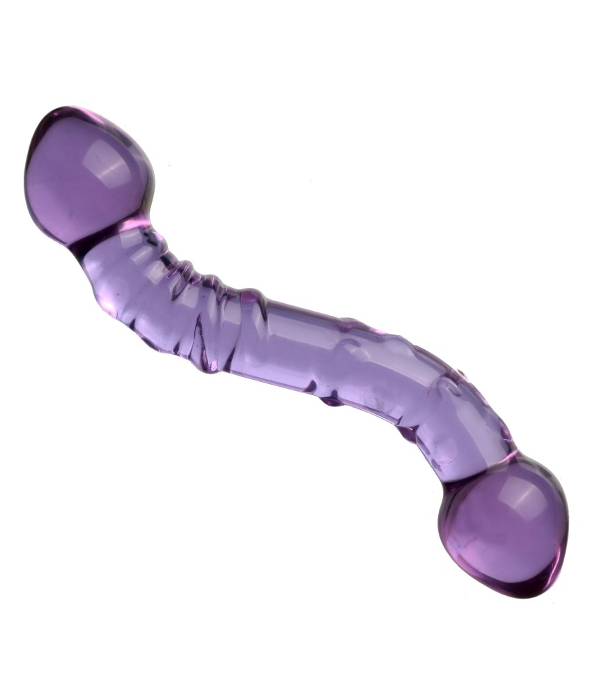 Sextoys, sexshop, loveshop, lingerie sexy : Gode en Verre : Godemichet en Verre violet ondulé