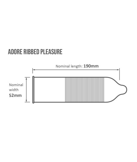 Sextoys, sexshop, loveshop, lingerie sexy : Préservatifs : Adore- Préservatif nervuré X1