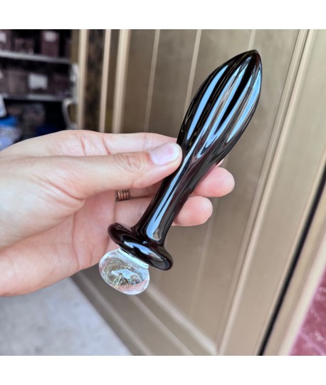 Sextoys, sexshop, loveshop, lingerie sexy : Gode en Verre : plug en verre noir