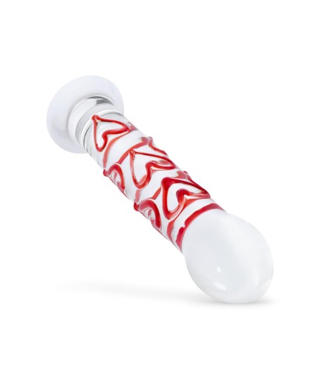 Sextoys, sexshop, loveshop, lingerie sexy : Gode en Verre : Godemichet en Verre coeur rouge