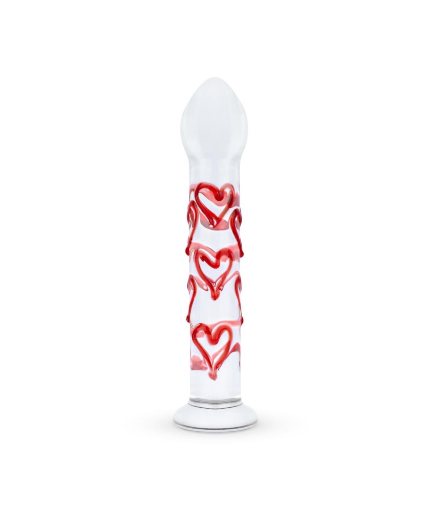 Sextoys, sexshop, loveshop, lingerie sexy : Gode en Verre : Godemichet en Verre coeur rouge
