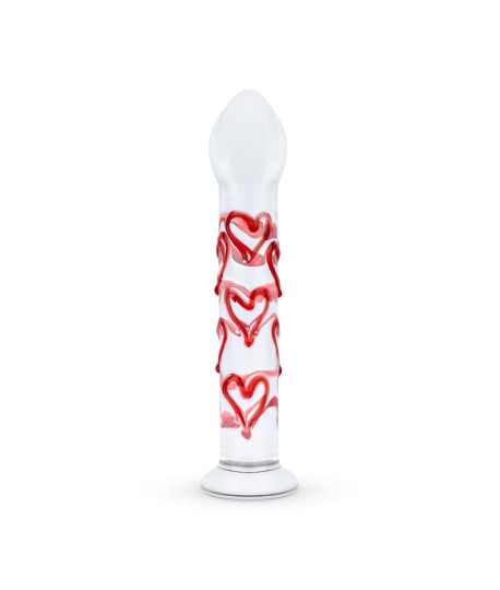 Sextoys, sexshop, loveshop, lingerie sexy : Gode en Verre : Godemichet en Verre coeur rouge