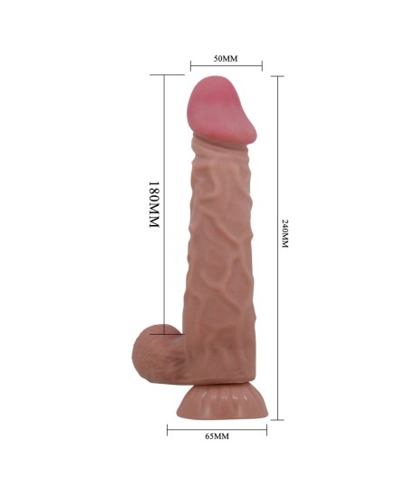 Sextoys, sexshop, loveshop, lingerie sexy : Gode Ventouse : Pretty love - Gode Sliding skin marron 24 cm
