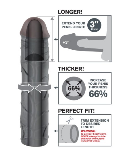 Sextoys, sexshop, loveshop, lingerie sexy : Gaine et Prolongateur : Gaine mega 3 black