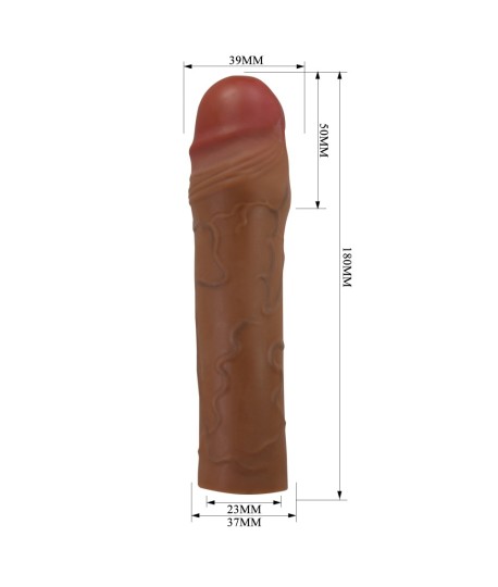 Sextoys, sexshop, loveshop, lingerie sexy : Gaine et Prolongateur : Pretty love- Gaine marron 18 cm