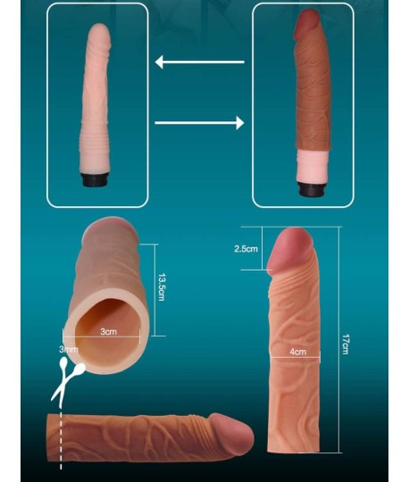 Sextoys, sexshop, loveshop, lingerie sexy : Gaine et Prolongateur : Lovetoy- gaine marron 17cm