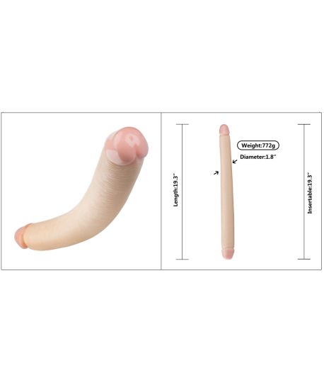 Sextoys, sexshop, loveshop, lingerie sexy : Gode Double - Double dong : Double gode XXL rayure