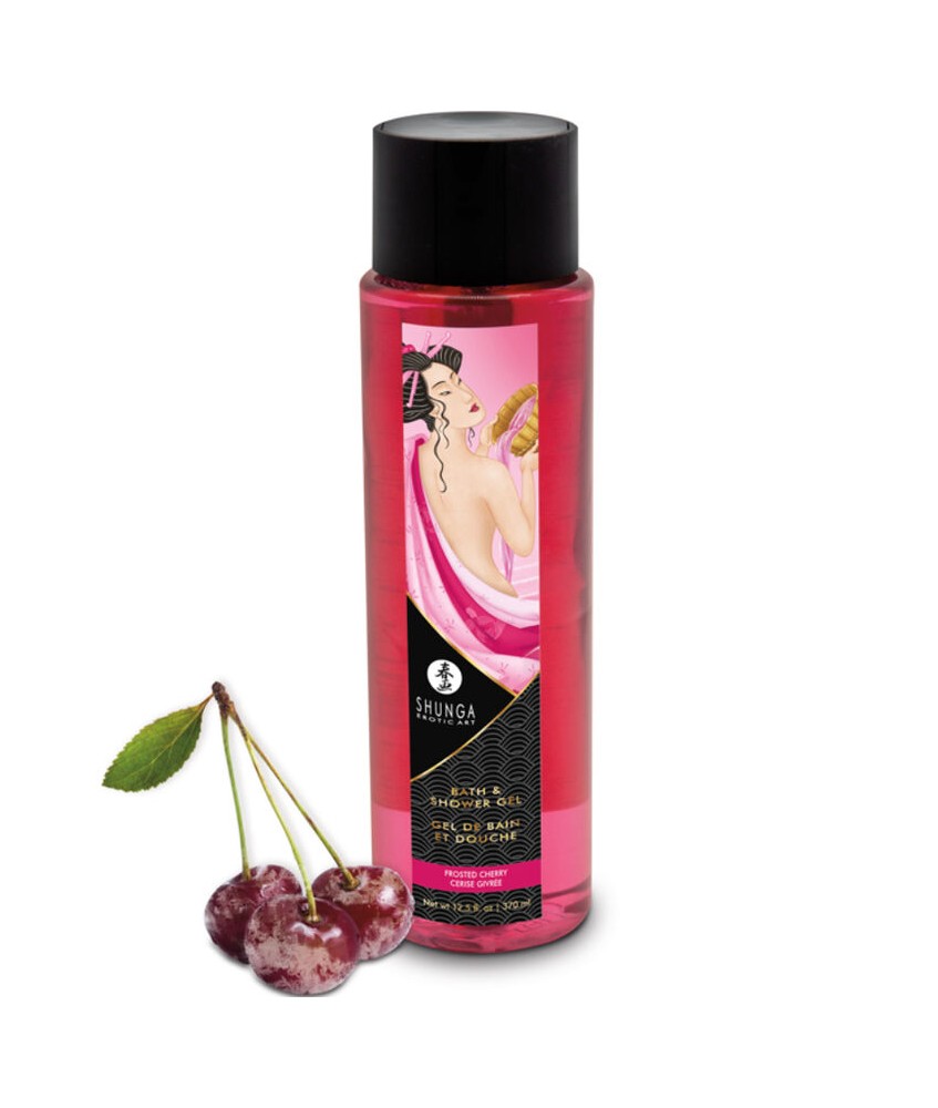 Sextoys, sexshop, loveshop, lingerie sexy : Hygiène intime : Shunga Gel de Bain et Douche Comestible Gel Cerise Givrée