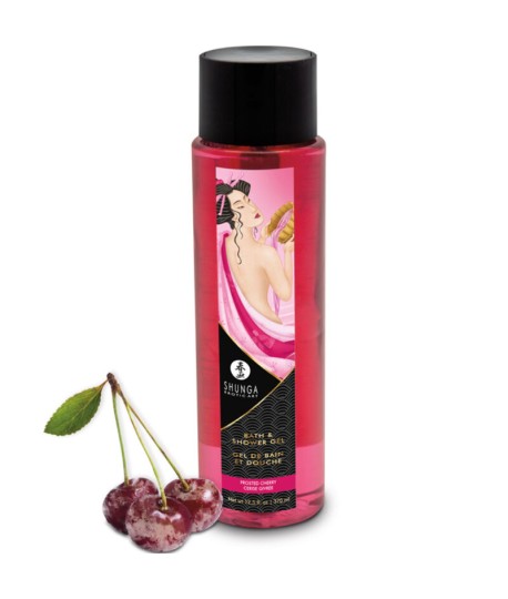 Sextoys, sexshop, loveshop, lingerie sexy : Hygiène intime : Shunga Gel de Bain et Douche Comestible Gel Cerise Givrée