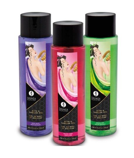 Sextoys, sexshop, loveshop, lingerie sexy : Hygiène intime : Shunga Gel de Bain et Douche Comestible Gel Cerise Givrée