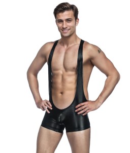 Sextoys, sexshop, loveshop, lingerie sexy : Boxers & Strings : Ensemble Body Sexy Style Cuir noir