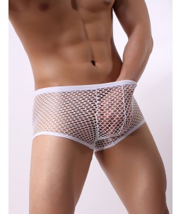 Sextoys, sexshop, loveshop, lingerie sexy : Boxers & Strings : Boxer Résille Blanc