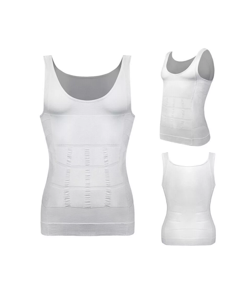 Sextoys, sexshop, loveshop, lingerie sexy : Boxers & Strings : Slim'N Lift - Débardeur Gainant Couleur Blanc