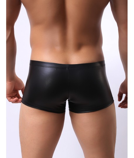 Sextoys, sexshop, loveshop, lingerie sexy : Boxers & Strings : Boxer Moulant Noir Style Cuir