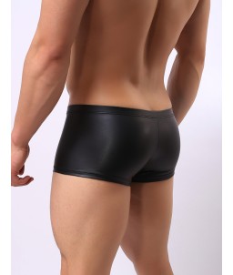 Sextoys, sexshop, loveshop, lingerie sexy : Boxers & Strings : Boxer Moulant Noir Style Cuir