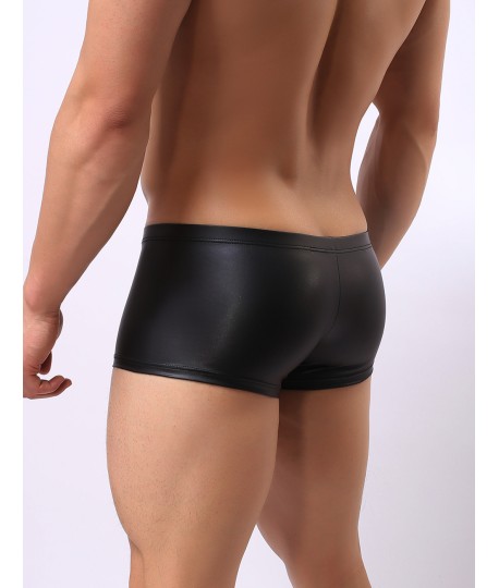 Sextoys, sexshop, loveshop, lingerie sexy : Boxers & Strings : Boxer Moulant Noir Style Cuir