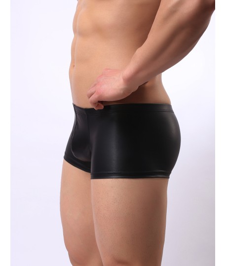 Sextoys, sexshop, loveshop, lingerie sexy : Boxers & Strings : Boxer Moulant Noir Style Cuir