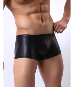 Sextoys, sexshop, loveshop, lingerie sexy : Boxers & Strings : Boxer Moulant Noir Style Cuir