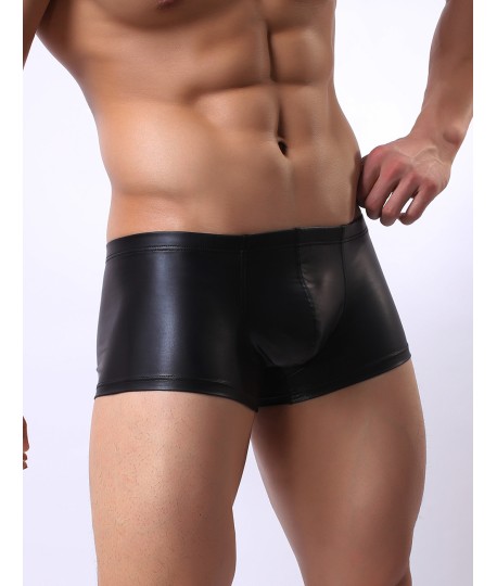 Sextoys, sexshop, loveshop, lingerie sexy : Boxers & Strings : Boxer Moulant Noir Style Cuir