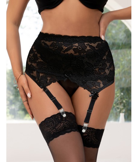 Sextoys, sexshop, loveshop, lingerie sexy : Porte jarretelles : Porte-jarretelles dentelle noir