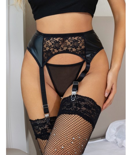 Sextoys, sexshop, loveshop, lingerie sexy : Porte jarretelles : porte jarretelle dentelle et similli cuir sur les cotés