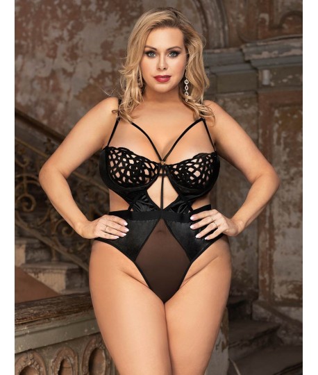 Sextoys, sexshop, loveshop, lingerie sexy : Lingerie sexy grande taille : Body sexy touché velours