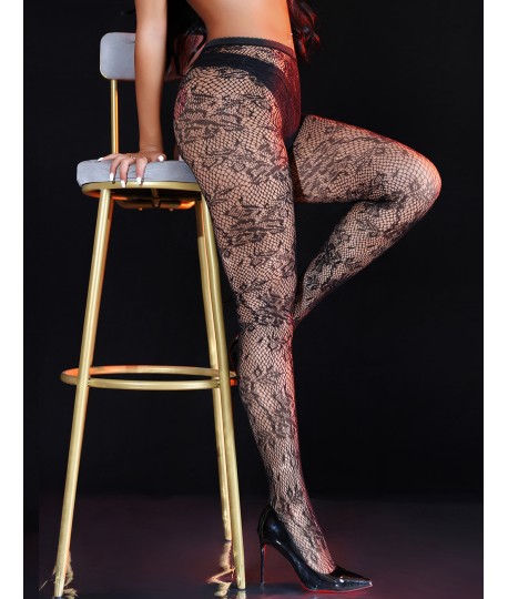 Sextoys, sexshop, loveshop, lingerie sexy : Bas & Collants : Sexy collant motif fleur noir