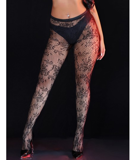 Sextoys, sexshop, loveshop, lingerie sexy : Bas & Collants : Sexy collant motif fleur noir