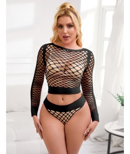 Sextoys, sexshop, loveshop, lingerie sexy : Ensemble lingerie sexy : Ensemble résille noir sexy