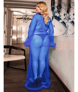 Sextoys, sexshop, loveshop, lingerie sexy : Déshabillés Longs : Déshabillé Long bleu sexy